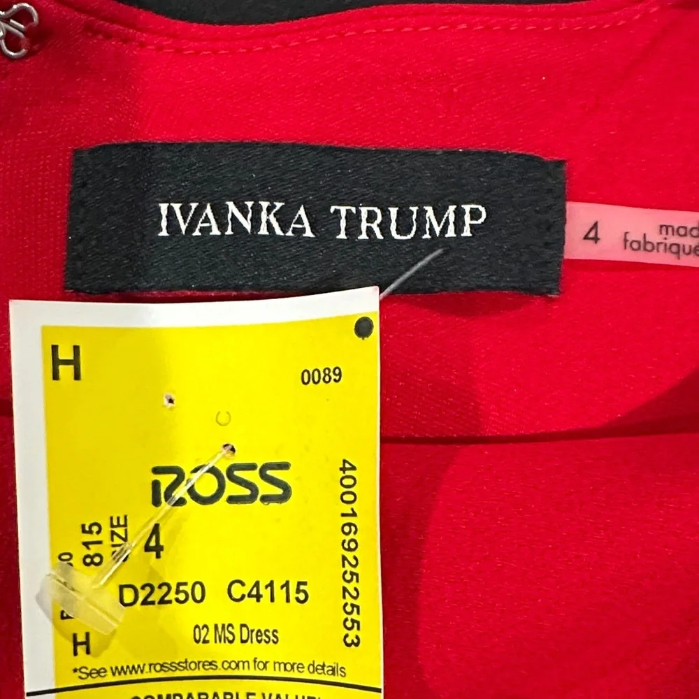 NWT Ivanka Trump Red Ruffle Hem Lace-up Sleeves Valentine’s Day Mini Dress Size4 - Picture 14 of 14